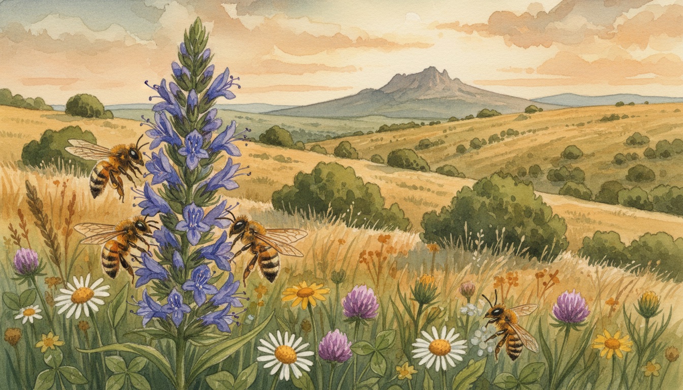 Bienen und Wildbienen in Sachsen-Anhalt — Aquarell-Illustration der typischen Habitate