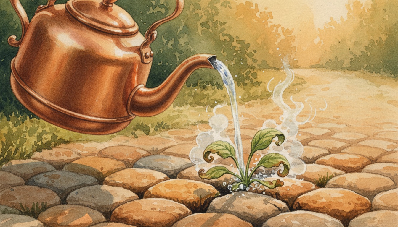 Schritt 2: Heißes Wasser — Glyphosat-Alternative im Privatgarten