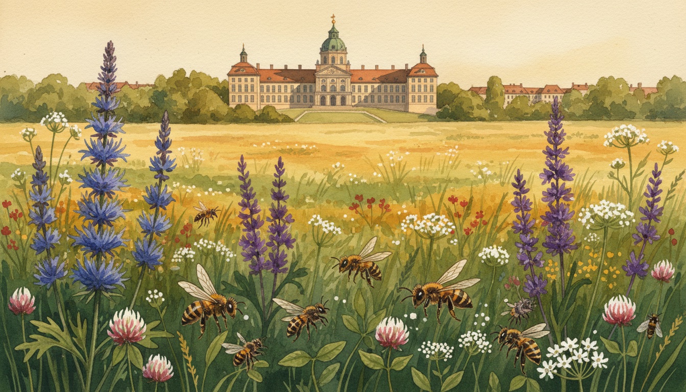 Bienen und Wildbienen in Weimar (Thüringen) — Aquarell-Illustration der lokalen Habitate
