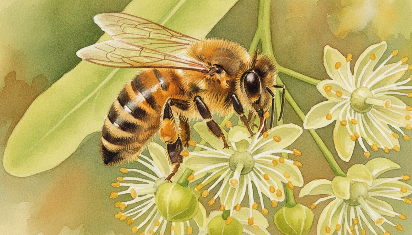 Aquarell-Illustration der Gattung Apis — künstlerische Darstellung, nicht zur Bestimmung
