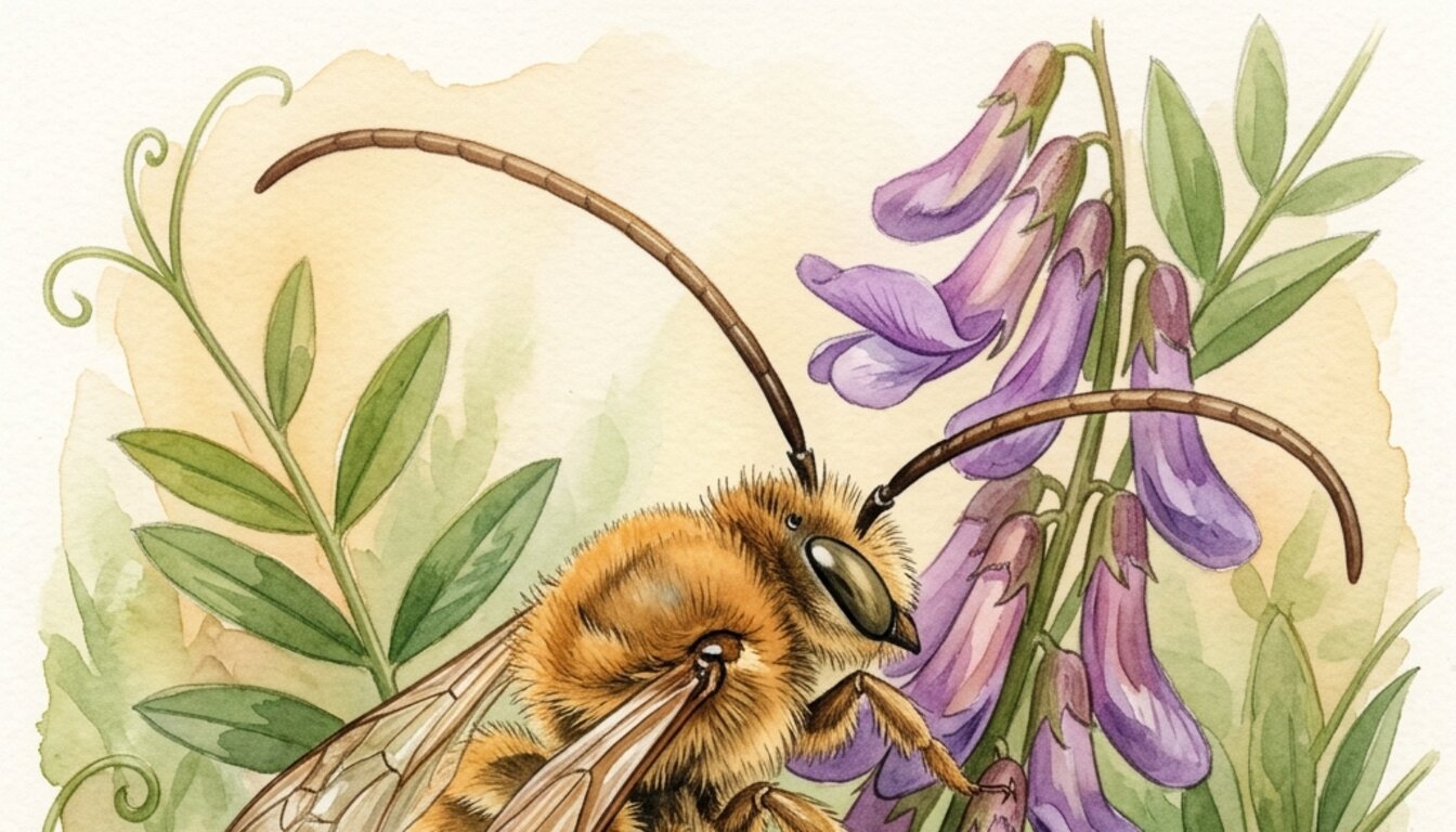 Künstlerische Aquarell-Darstellung der Gattung Eucera — nicht zur Bestimmung
