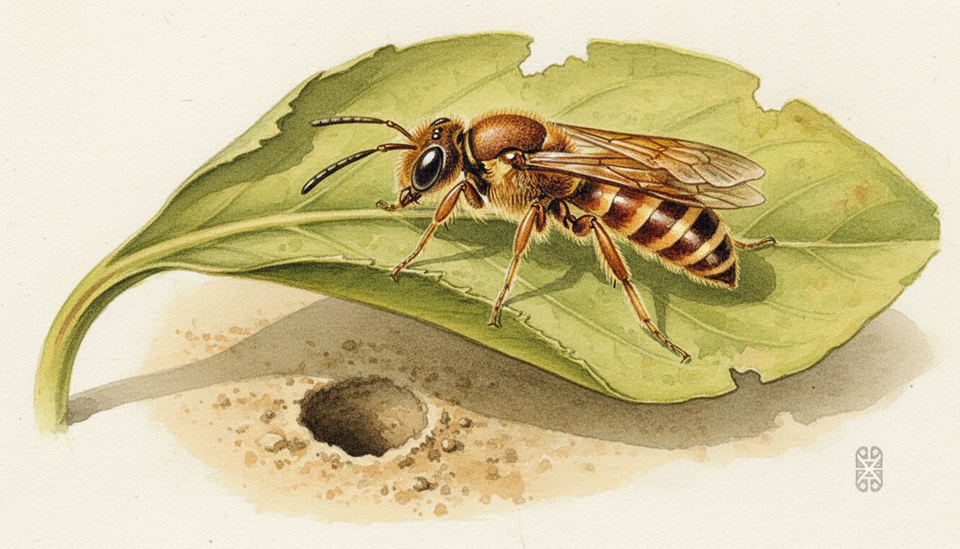 Aquarell-Illustration der Gattung Nomada — künstlerische Darstellung, nicht zur Bestimmung