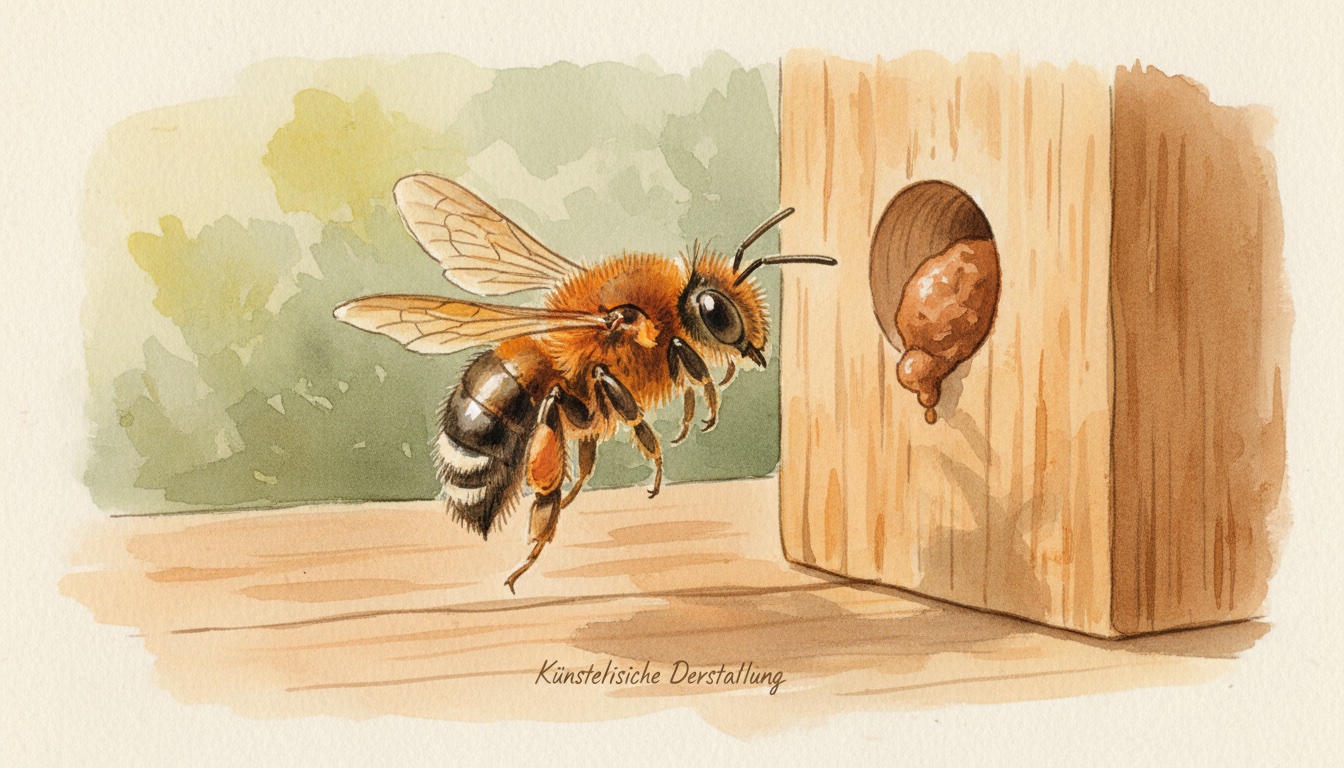 Künstlerische Aquarell-Darstellung der Gattung Osmia — nicht zur Bestimmung