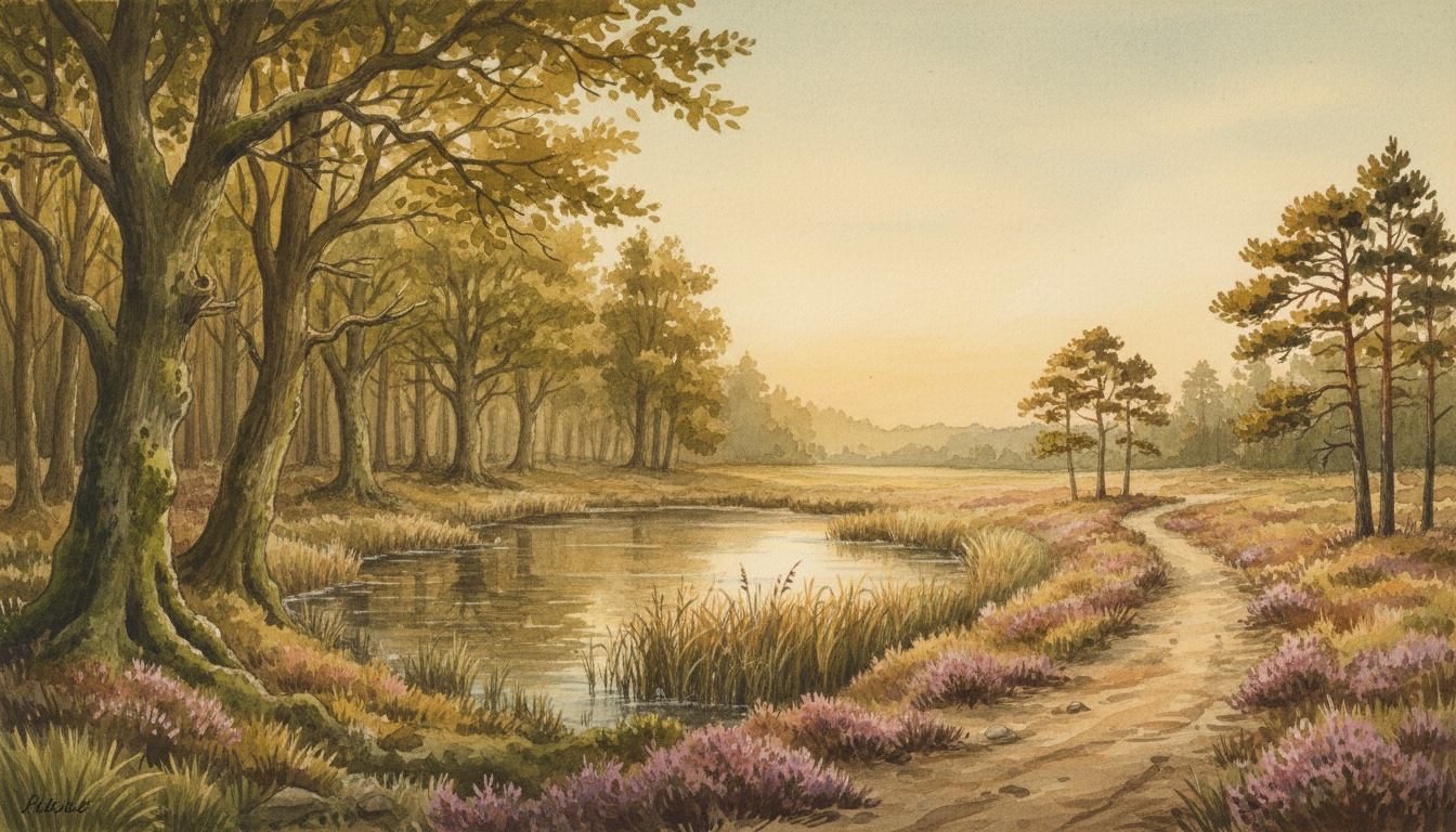 Aquarell-Illustration von Biosphärenreservat Schorfheide-Chorin — Wildbienen-relevantes Habitat in Brandenburg