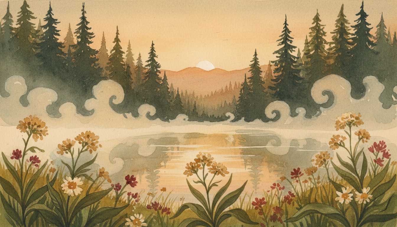 Aquarell-Illustration von Nationalpark Schwarzwald — Wildbienen-relevantes Habitat in Baden-Württemberg