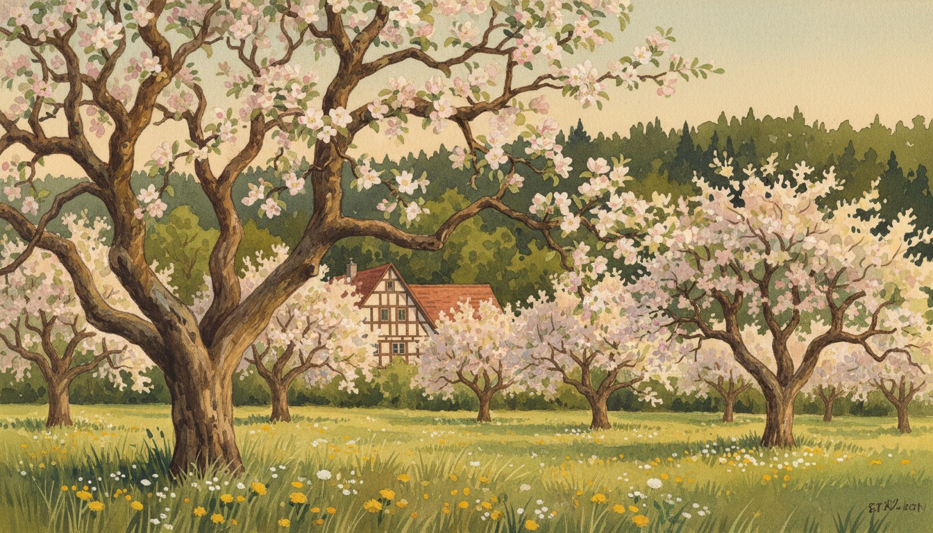 Aquarell-Illustration von Nationalpark Kellerwald-Edersee — Wildbienen-relevantes Habitat in Hessen