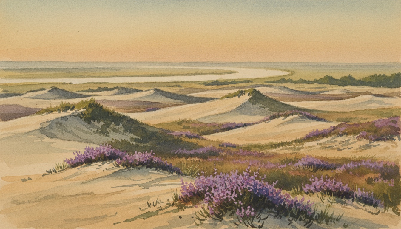 Aquarell-Illustration von Naturschutzgebiet Boberger Niederung — Wildbienen-relevantes Habitat in Hamburg