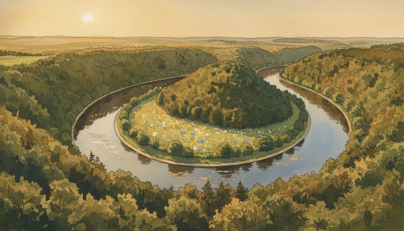 Aquarell-Illustration von UNESCO-Biosphärenreservat Bliesgau — Wildbienen-relevantes Habitat in Saarland