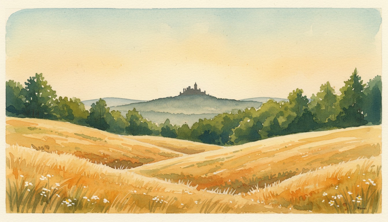 Aquarell-Illustration von Nationalpark Hainich — Wildbienen-relevantes Habitat in Thüringen